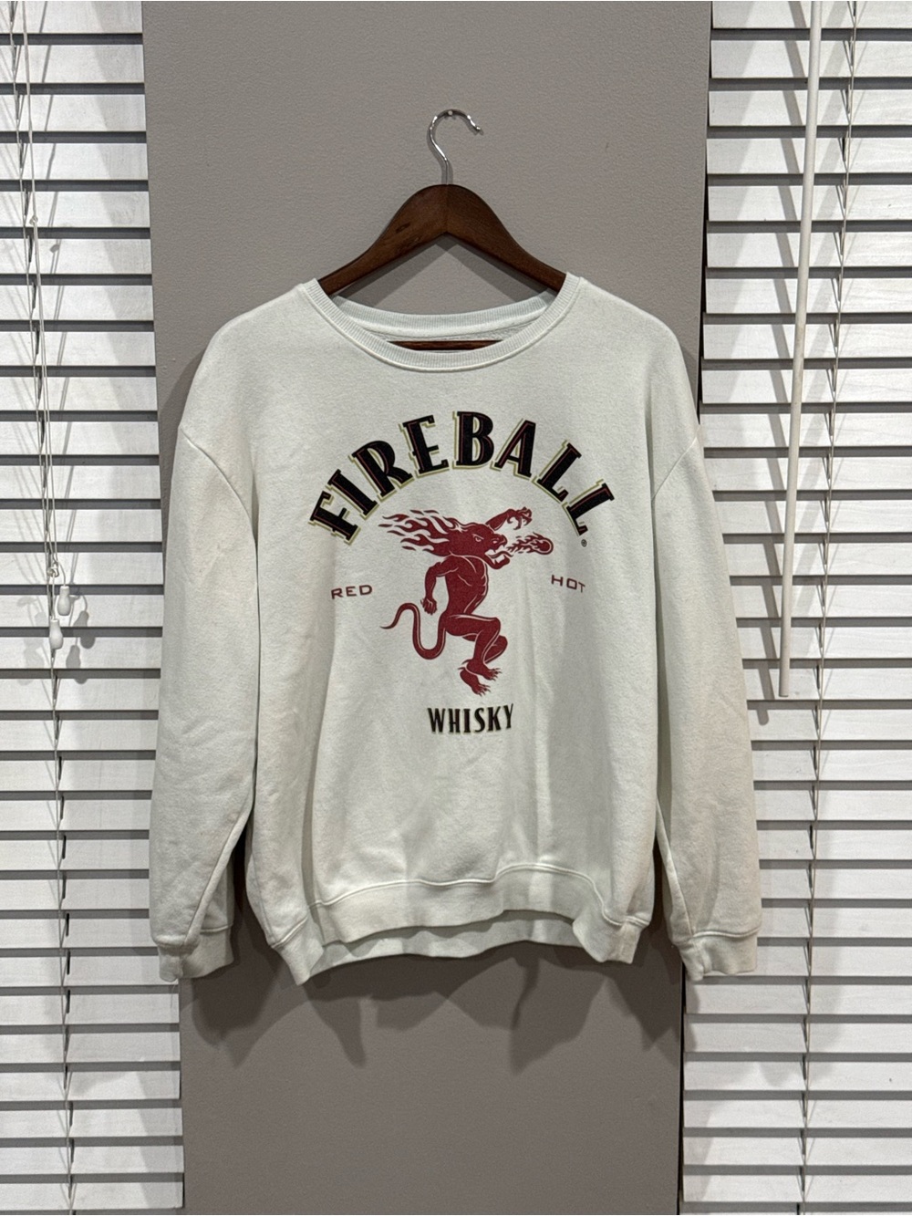 Fireball Whisky Logo Crewneck Sweatshirt - Cream